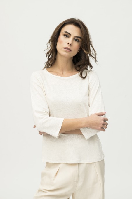 Majestic Filatures | T-Shirt scollo a barchetta regular