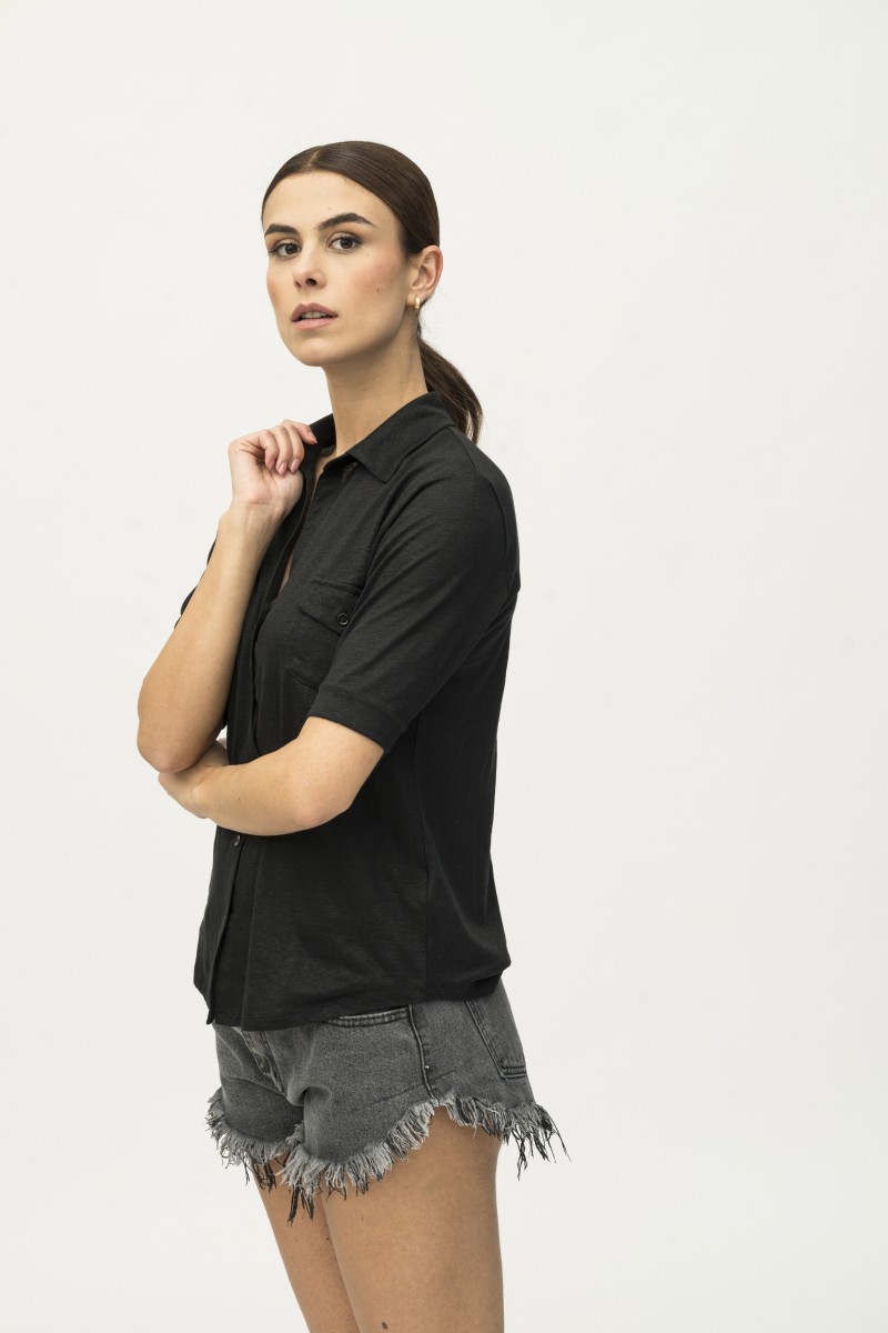 Majestic Filatures | Camicia in lino maniche al gomito