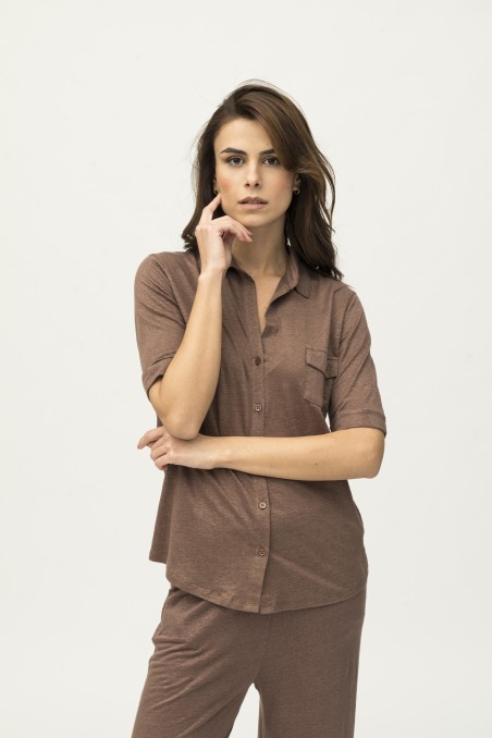 Majestic Filatures | Camicia in lino maniche al gomito