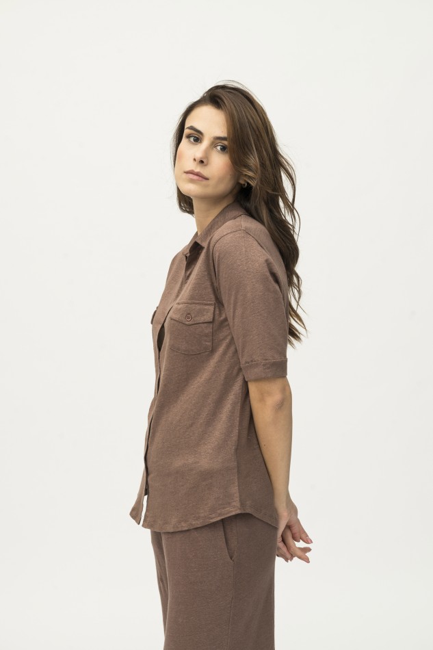 Majestic Filatures | Camicia in lino maniche al gomito 2