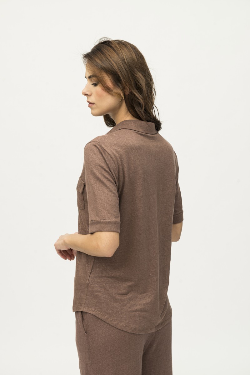 Majestic Filatures | Camicia in lino maniche al gomito