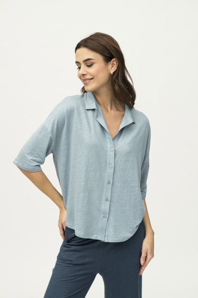 Majestic Filatures | Camicia in lino over 2