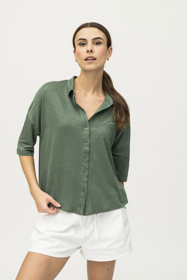 Majestic Filatures | Camicia in lino over 2