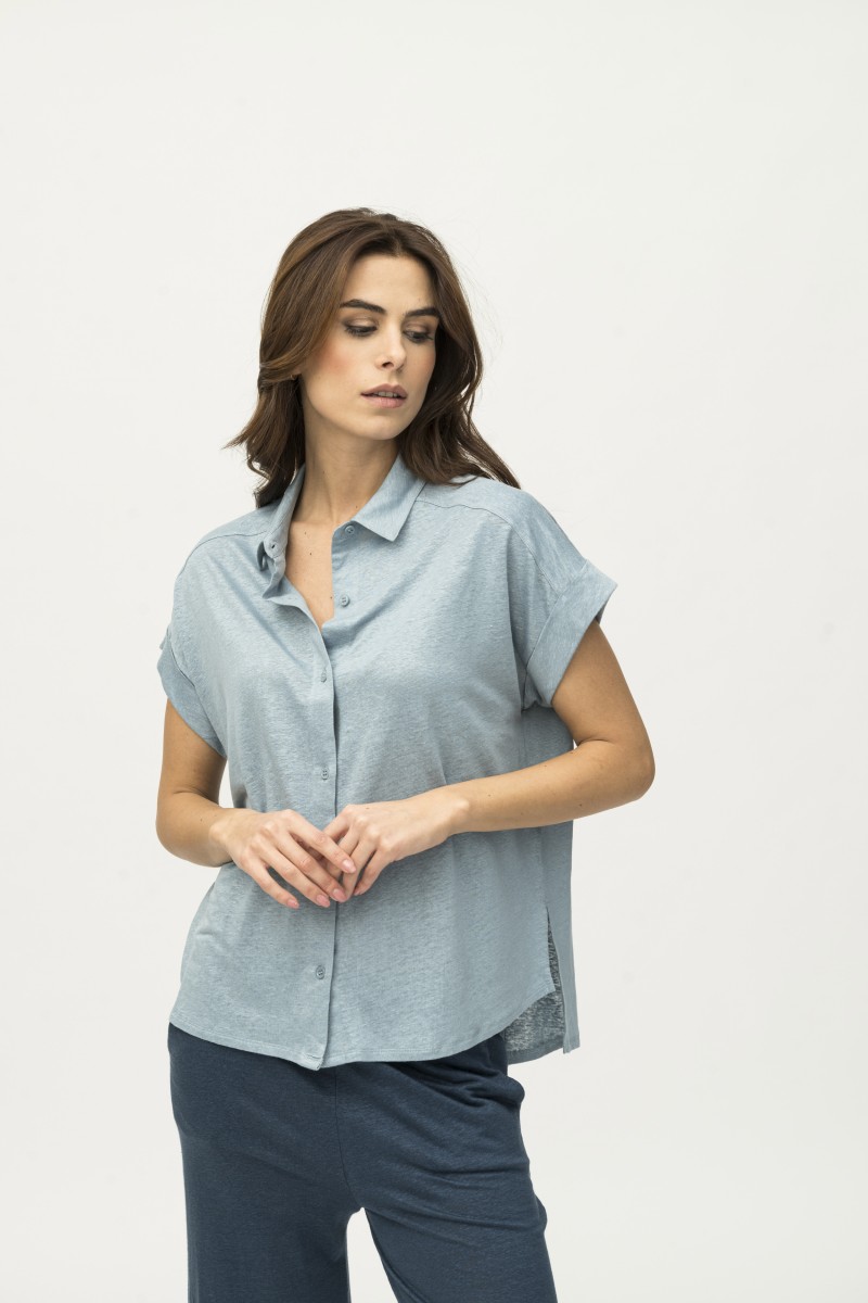 Majestic Filatures | Camicia in lino a maniche corte over