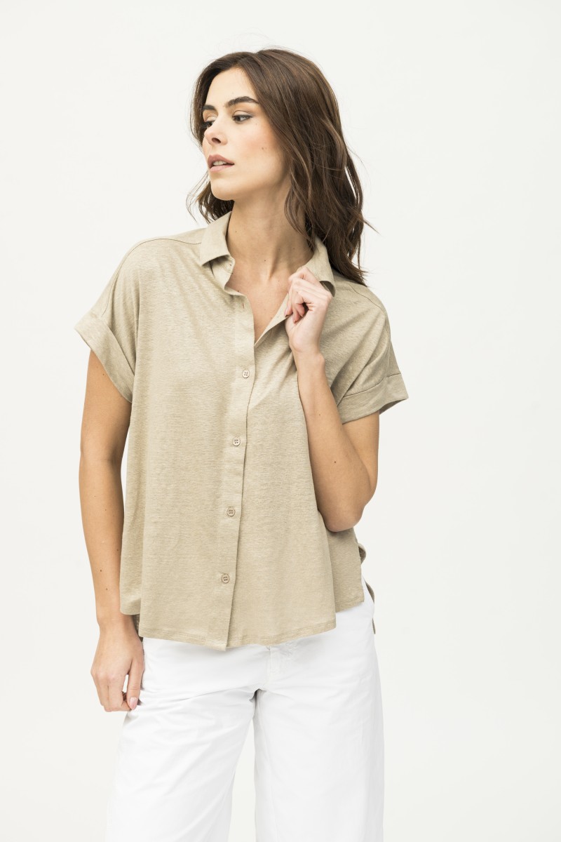 Majestic Filatures | Camicia in lino a maniche corte over