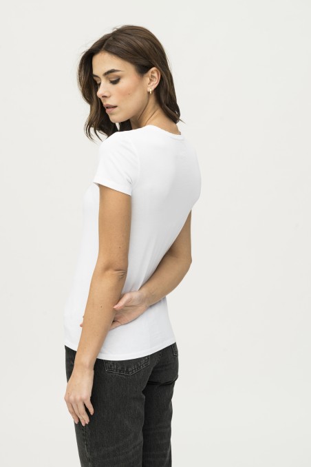 Majestic Filatures | T-shirt scollo a V basica in Cotone Deluxe