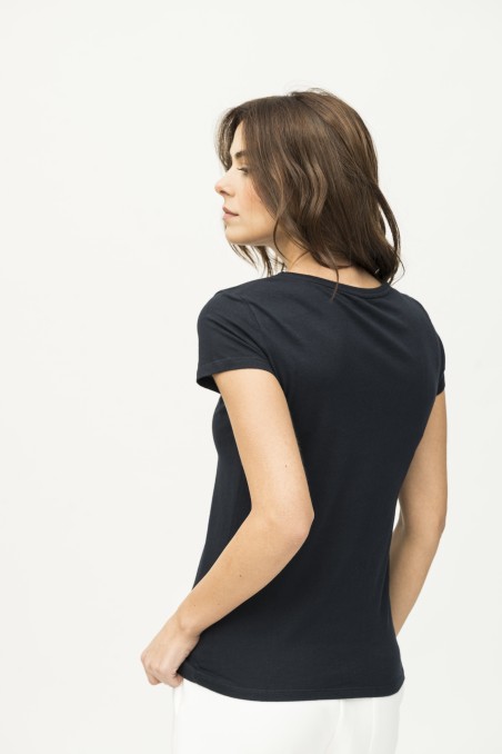 Majestic Filatures | T-shirt scollo a V basica in Cotone Deluxe