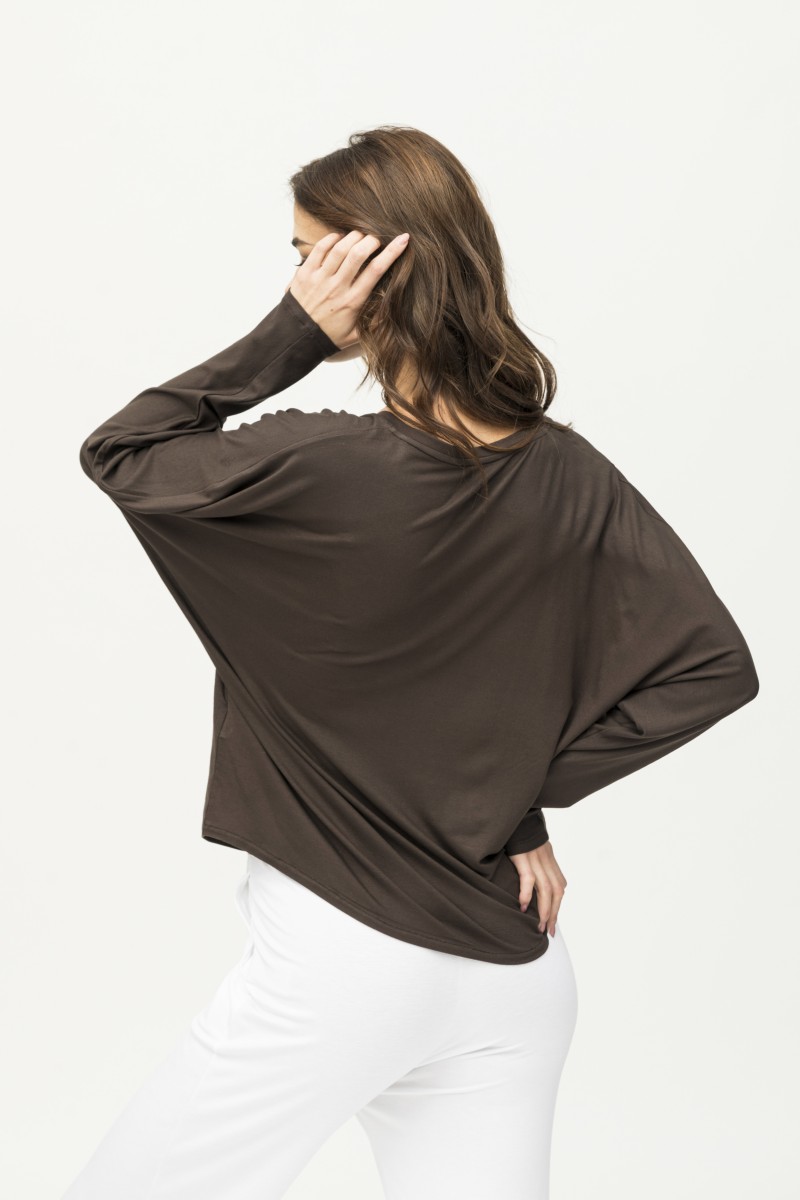 Majestic Filatures | T-shirt scollo a V e maniche a pipistrello