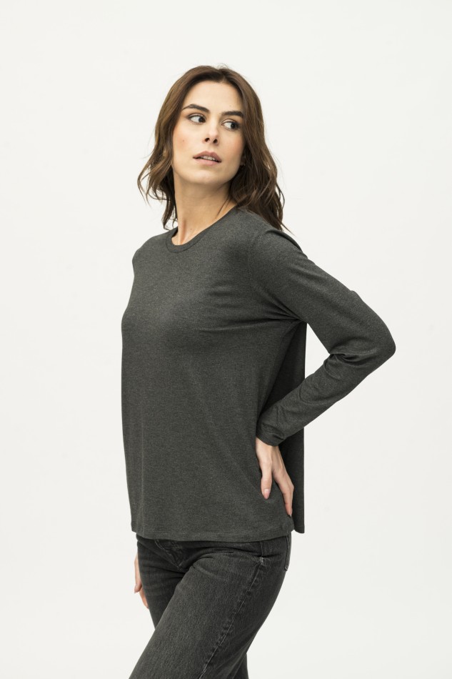 Majestic Filatures | T-shirt girocollo over manica lunga 2