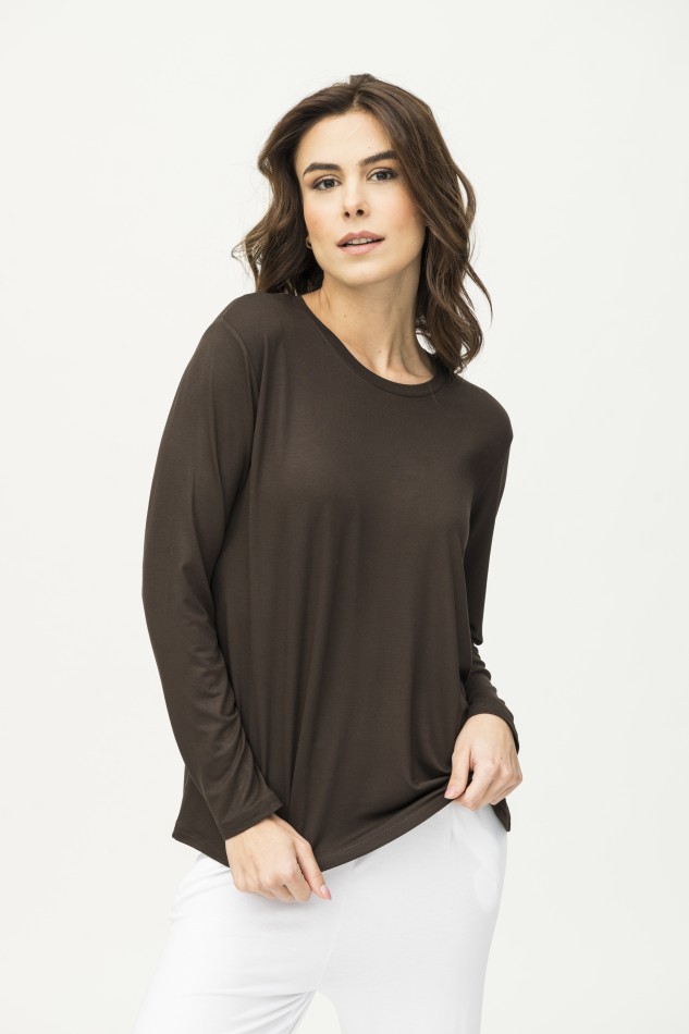 Majestic Filatures | T-shirt girocollo over manica lunga 2