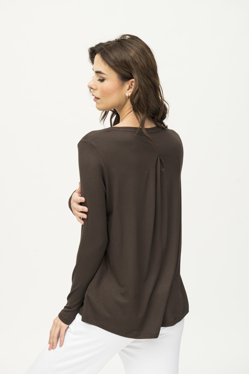 Majestic Filatures | T-shirt scollo a V con pinces sul retro