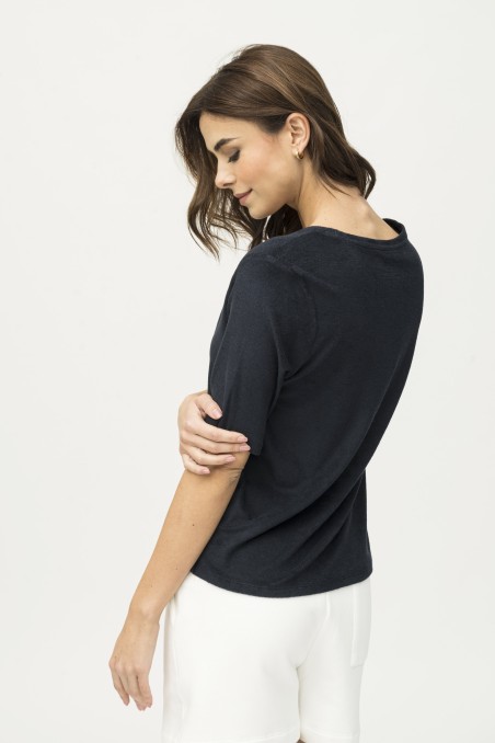 Majestic Filatures | T-shirt in spugna scollo a V over