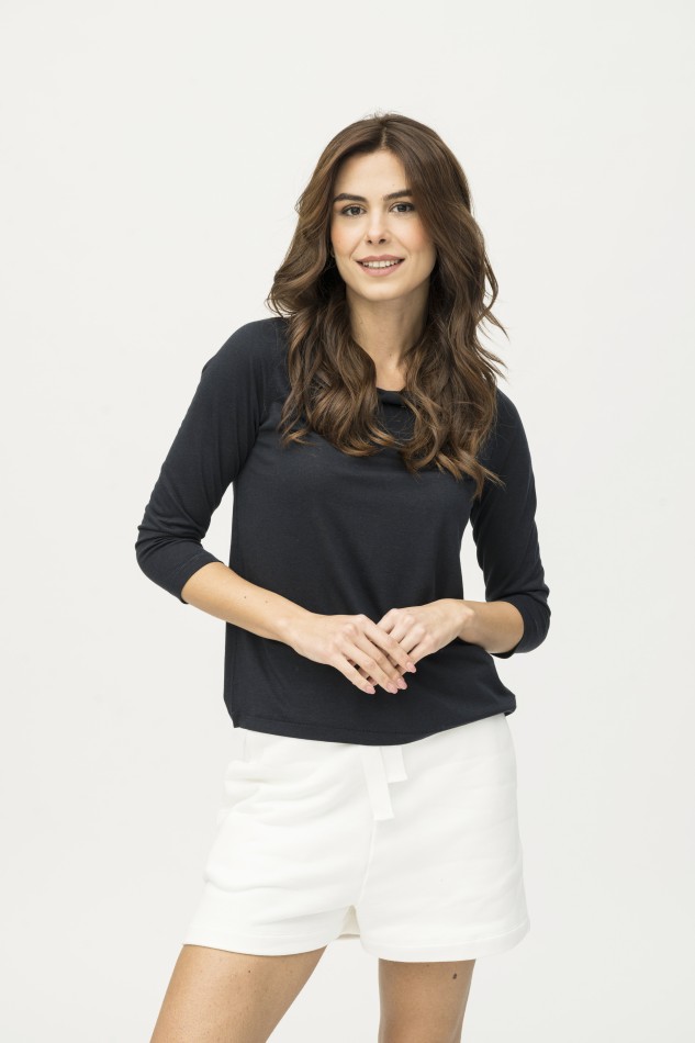 Majestic Filatures | T-shirt scollo a barca in lyocell