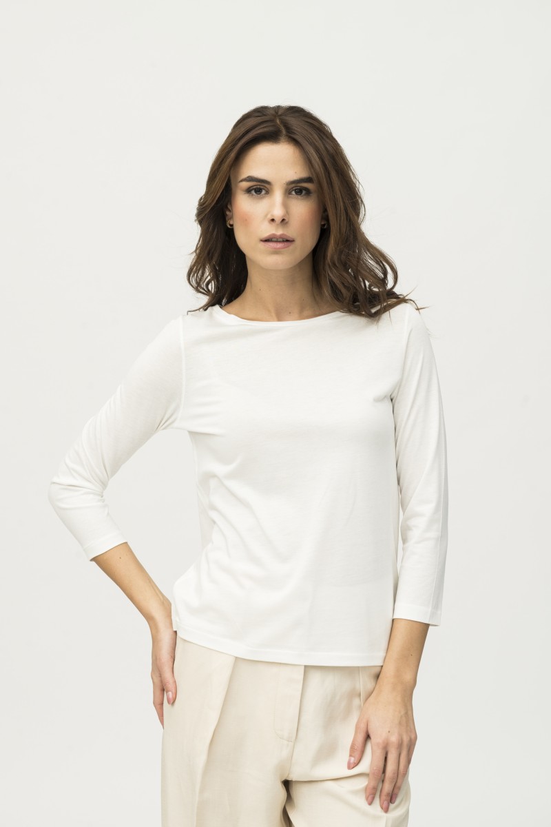 Majestic Filatures | T-shirt scollo a barca in lyocell