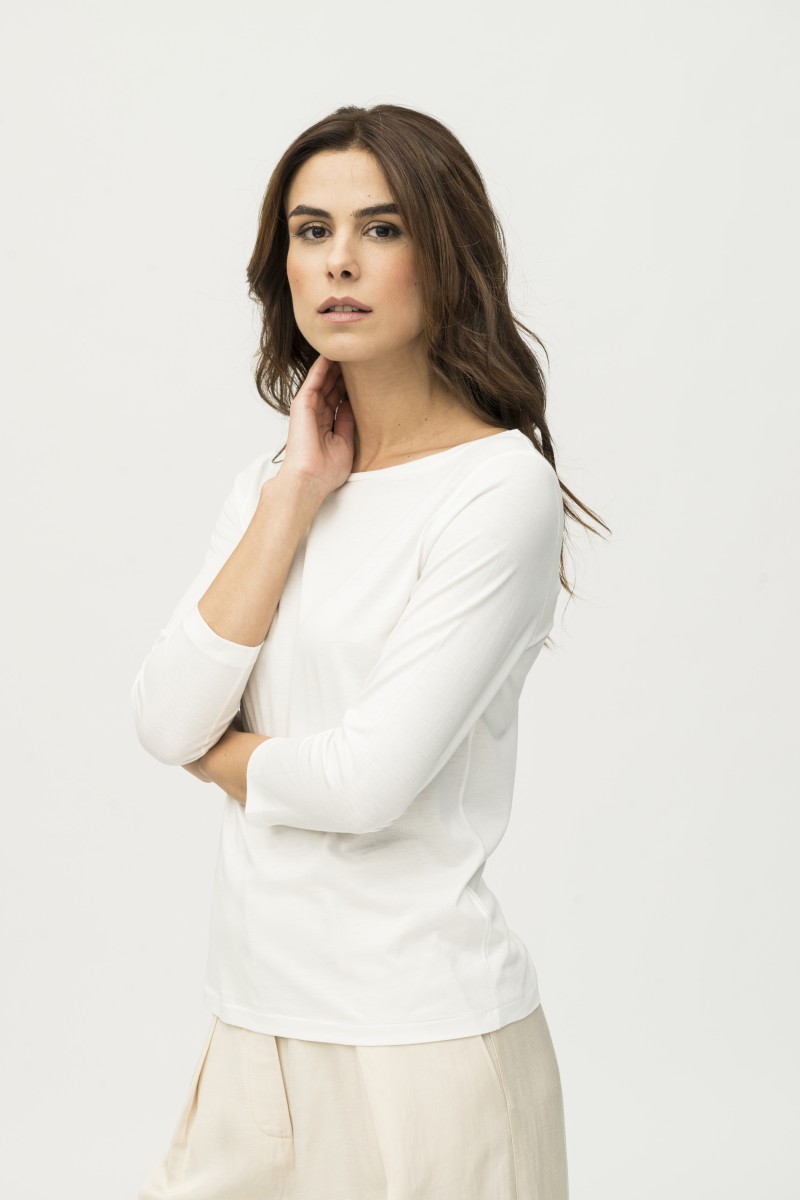 Majestic Filatures | T-shirt scollo a barca in lyocell