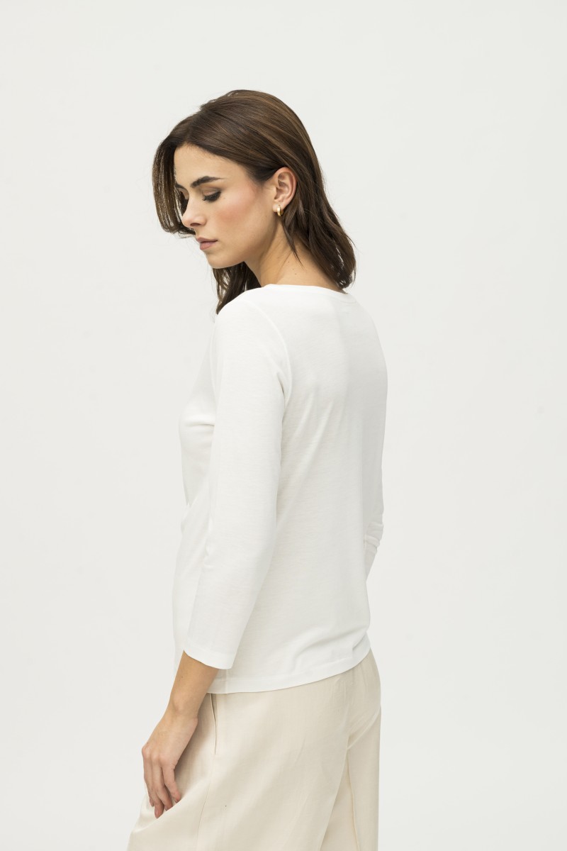 Majestic Filatures | T-shirt scollo a barca in lyocell