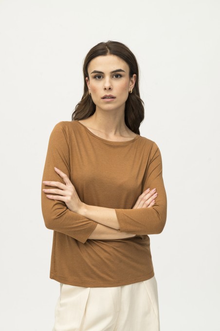 Majestic Filatures | T-shirt scollo a barca in lyocell