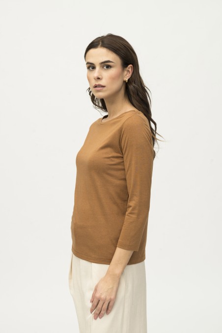 Majestic Filatures | T-shirt scollo a barca in lyocell