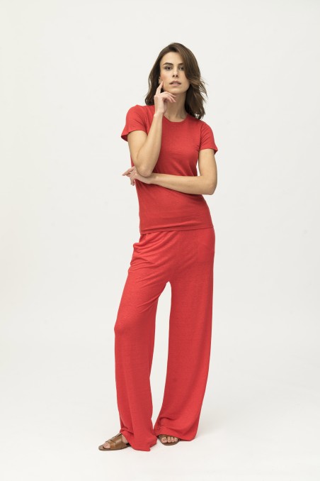 Majestic Filatures | Pantalone a fondo ampio in lino