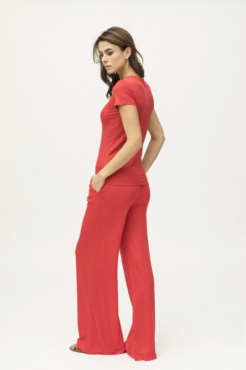 Majestic Filatures | Pantalone a fondo ampio in lino