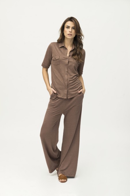 Majestic Filatures | Pantalone a fondo ampio in lino