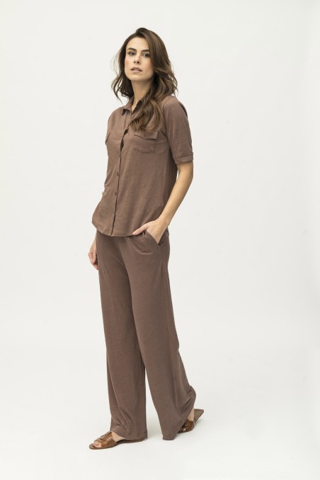 Majestic Filatures | Pantalone a fondo ampio in lino