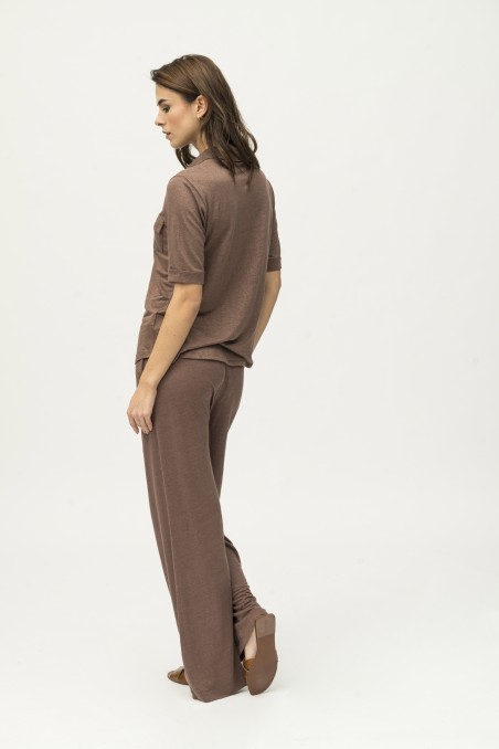 Majestic Filatures | Pantalone a fondo ampio in lino