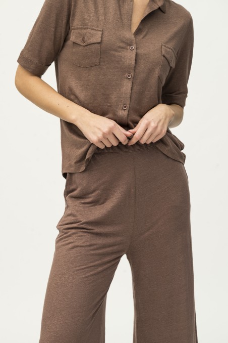 Majestic Filatures | Pantalone a fondo ampio in lino