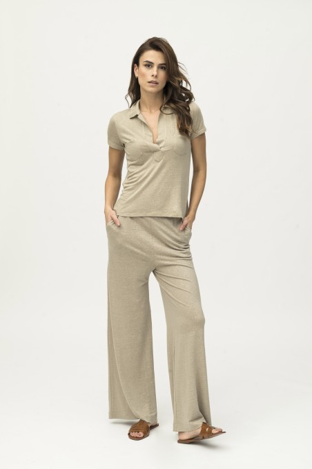 Majestic Filatures | Pantalone a fondo ampio in lino