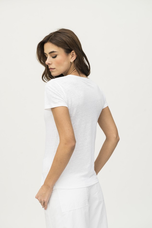 T-shirt basica in lino 2