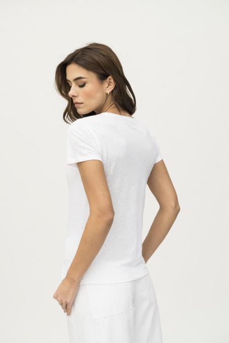 T-shirt basica in lino