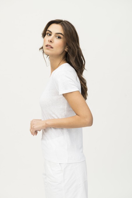 T-shirt basica in lino