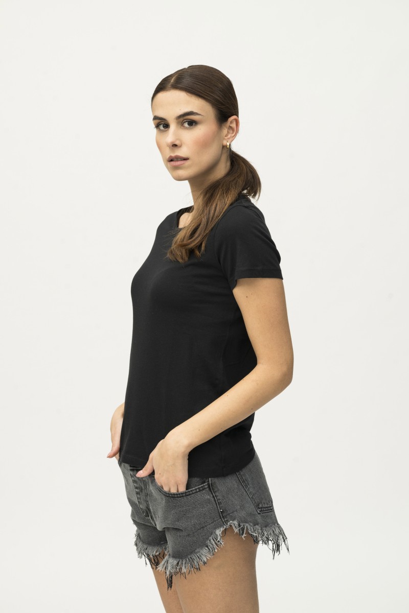 T-shirt girocollo basica in Cotone Silk Touch