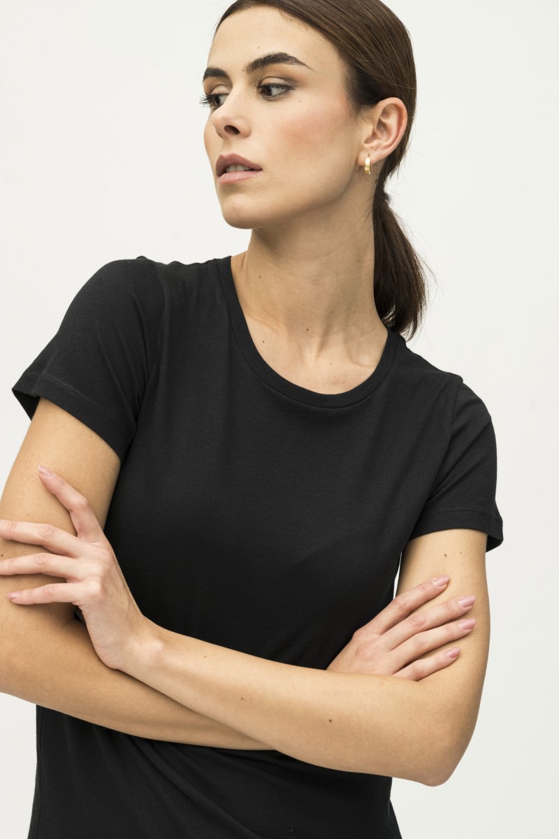 T-shirt girocollo basica in Cotone Silk Touch