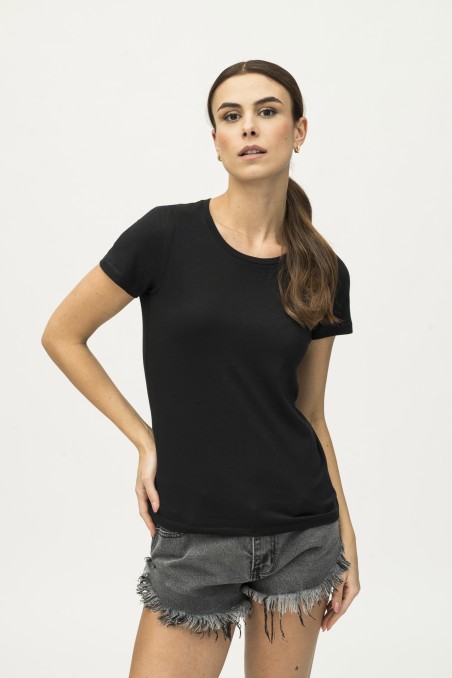 T-shirt girocollo basica in Cotone Silk Touch