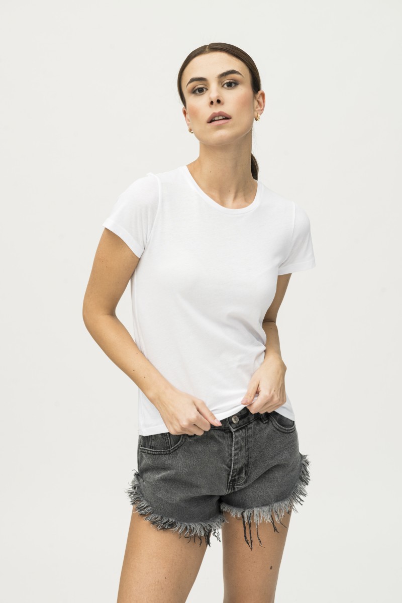 T-shirt girocollo basica in Cotone Silk Touch