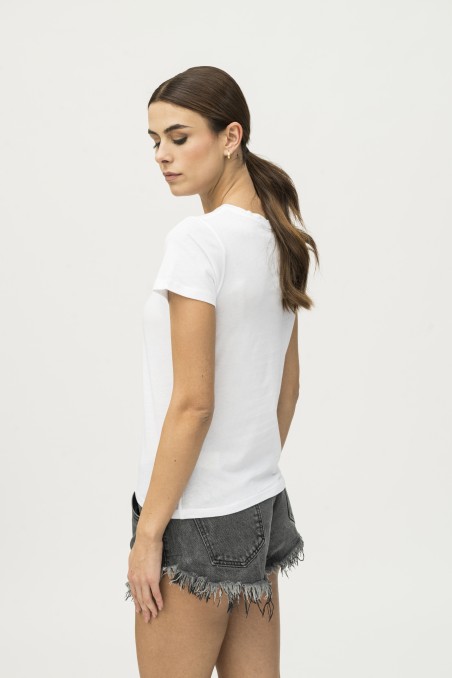 T-shirt girocollo basica in Cotone Silk Touch