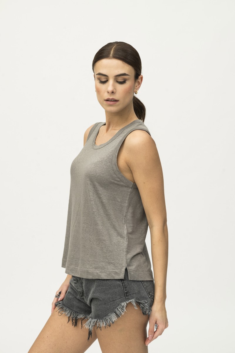 Majestic Filatures | Canotta girocollo in lino