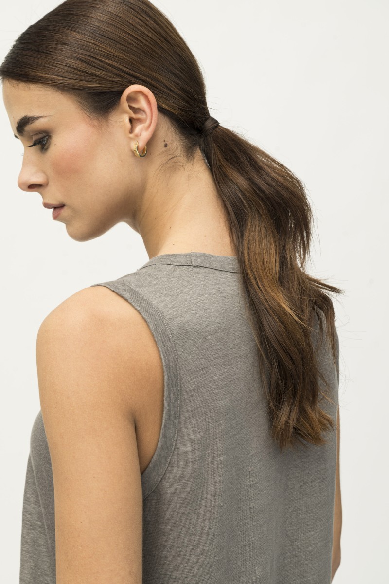 Majestic Filatures | Canotta girocollo in lino