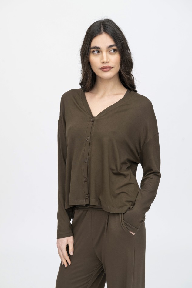 Majestic Filatures | Cardigan in viscosa over