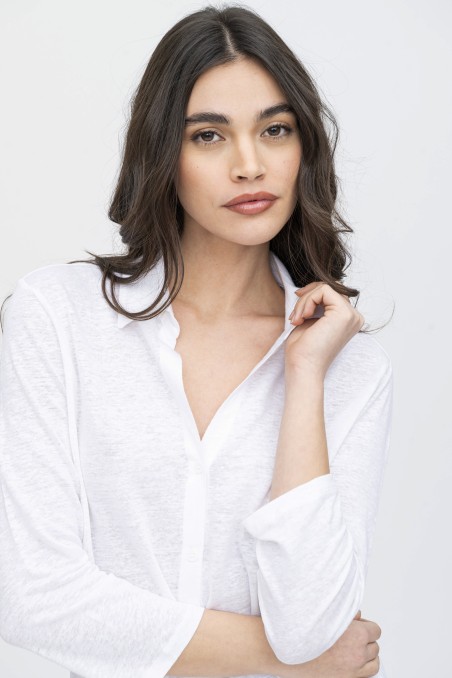 Majestic Filatures | Camicia in lino slim a maniche lunghe