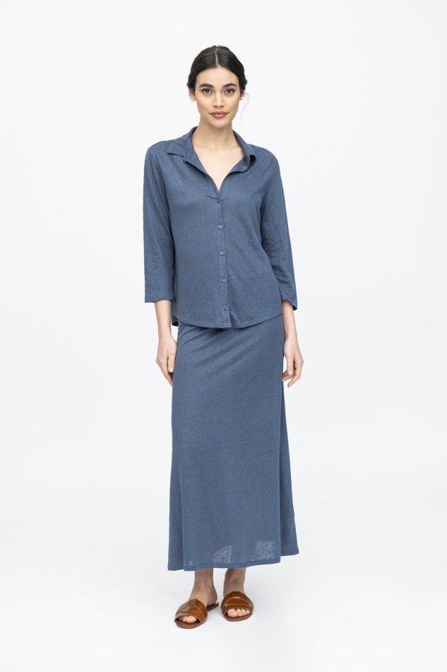 Majestic Filatures | Camicia in lino slim a maniche lunghe 2