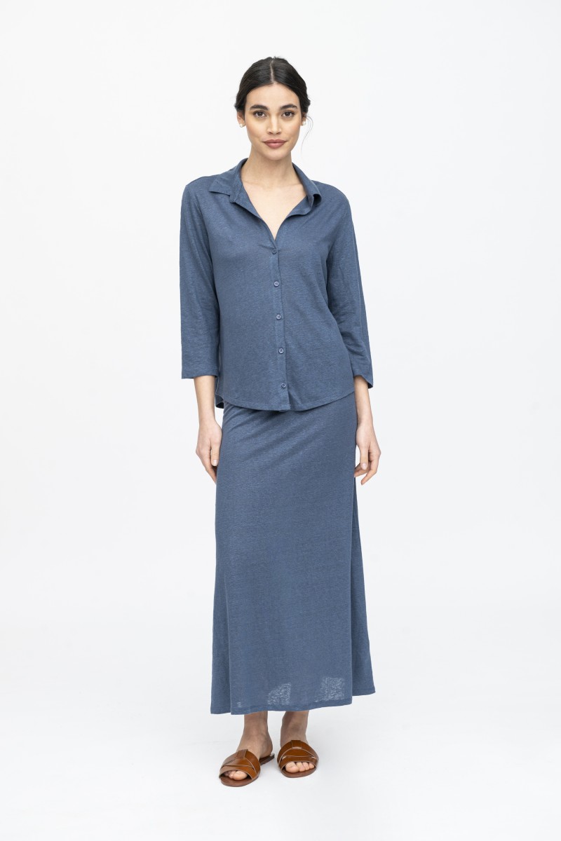 Majestic Filatures | Camicia in lino slim a maniche lunghe