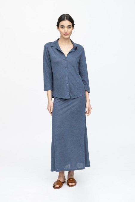 Majestic Filatures | Camicia in lino slim a maniche lunghe