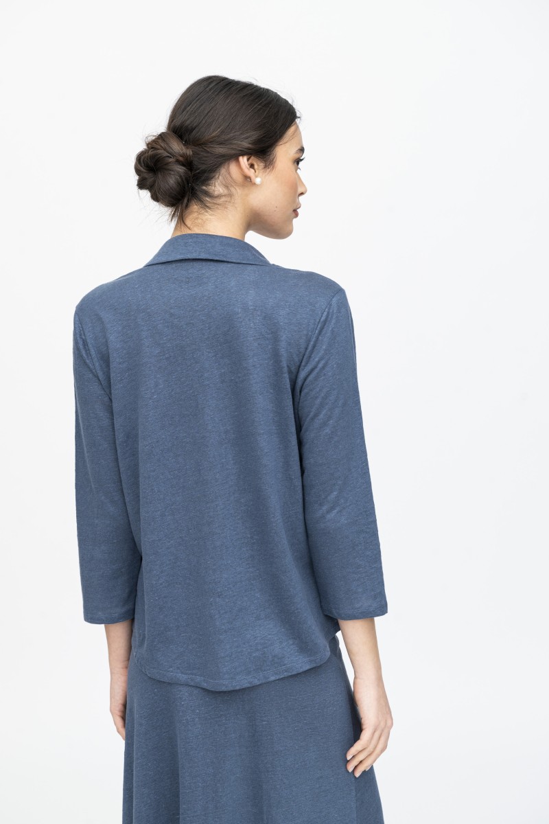 Majestic Filatures | Camicia in lino slim a maniche lunghe