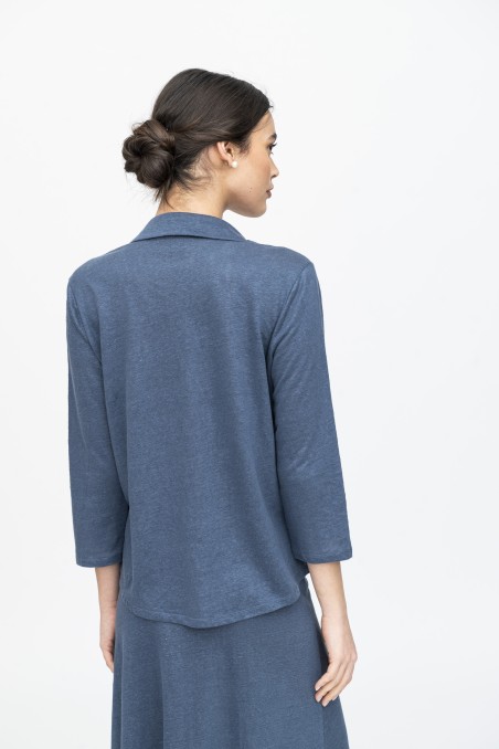 Majestic Filatures | Camicia in lino slim a maniche lunghe