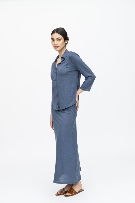 Majestic Filatures | Camicia in lino slim a maniche lunghe