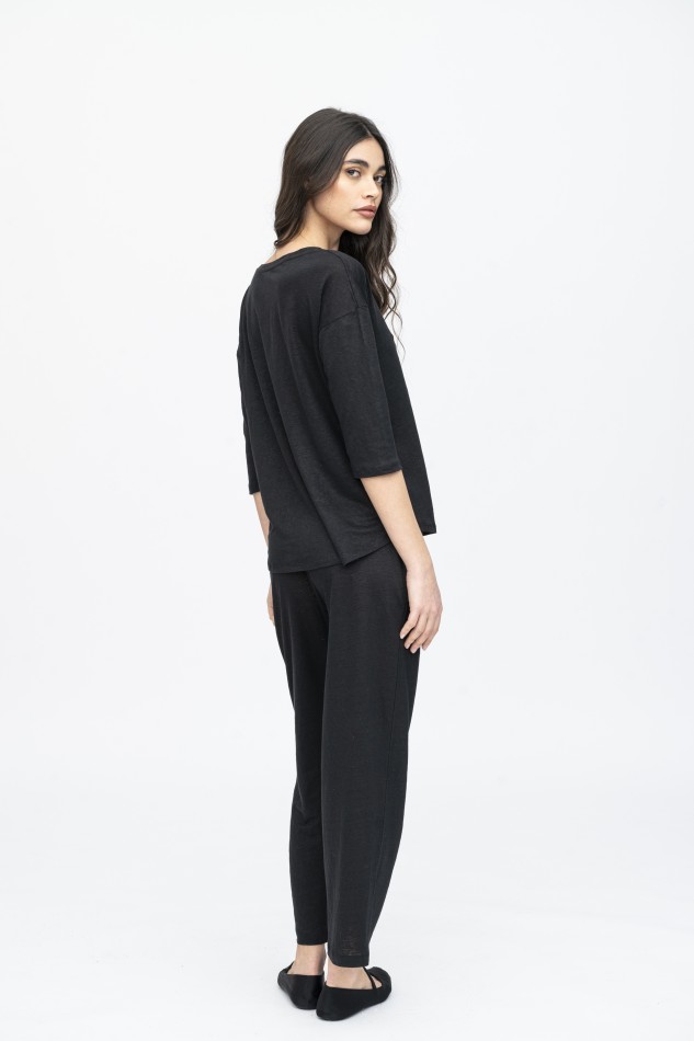 Pantalone taglio dritto in lino 2