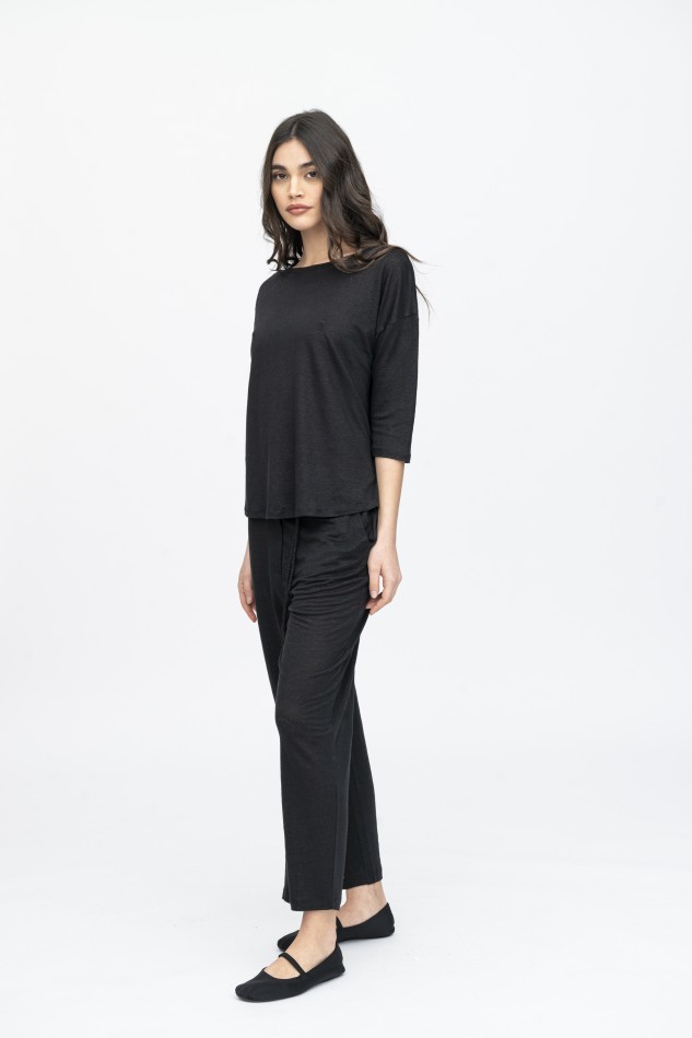 Pantalone taglio dritto in lino