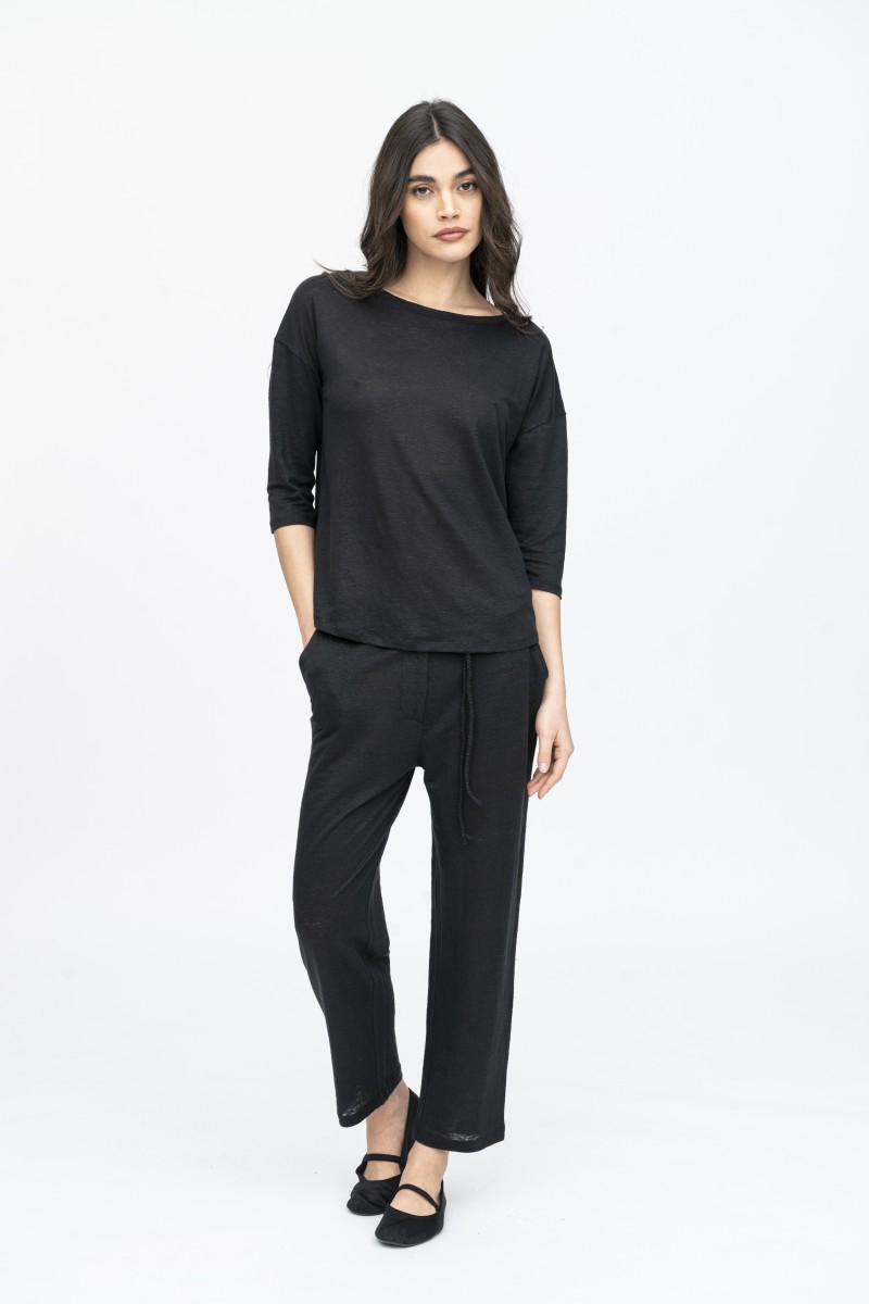 Pantalone taglio dritto in lino